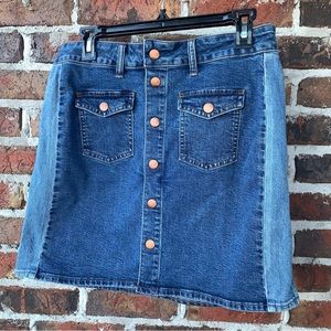 Madewell Button Down Jeans Mini Skirt